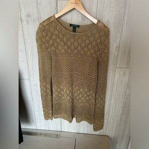 Ralph Lauren Sheer Gold Sweater